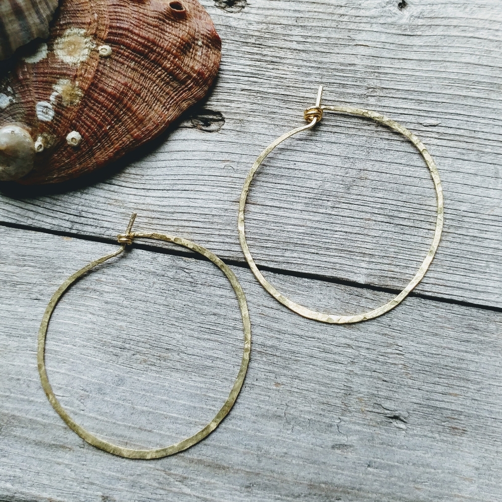 🌿"Not so Basic" 2 Inch Chola Hoops - Artisan-Made - Picture 6 of 7